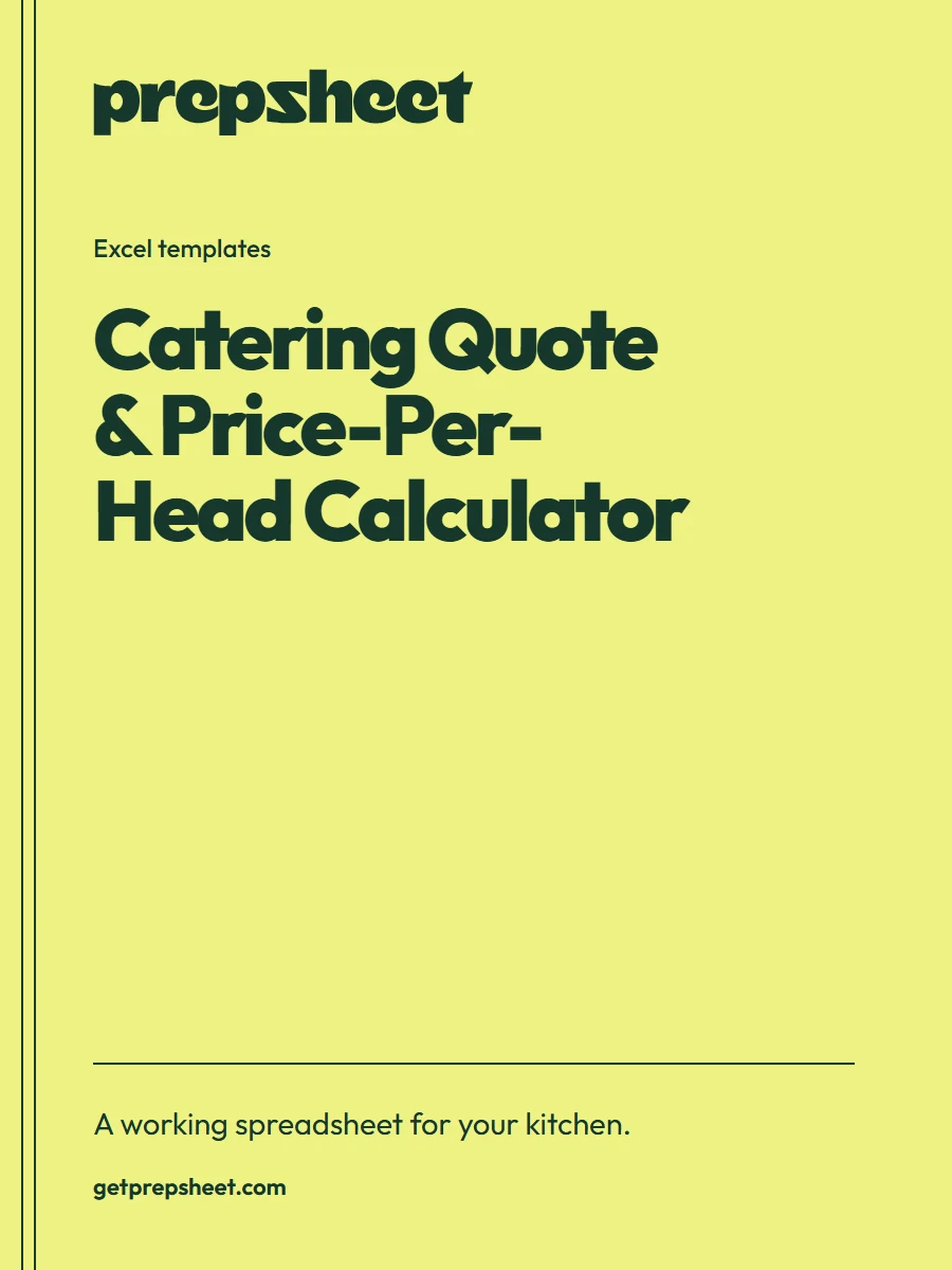 Catering Quote & Price-Per-Head Calculator — PrepSheet Excel template