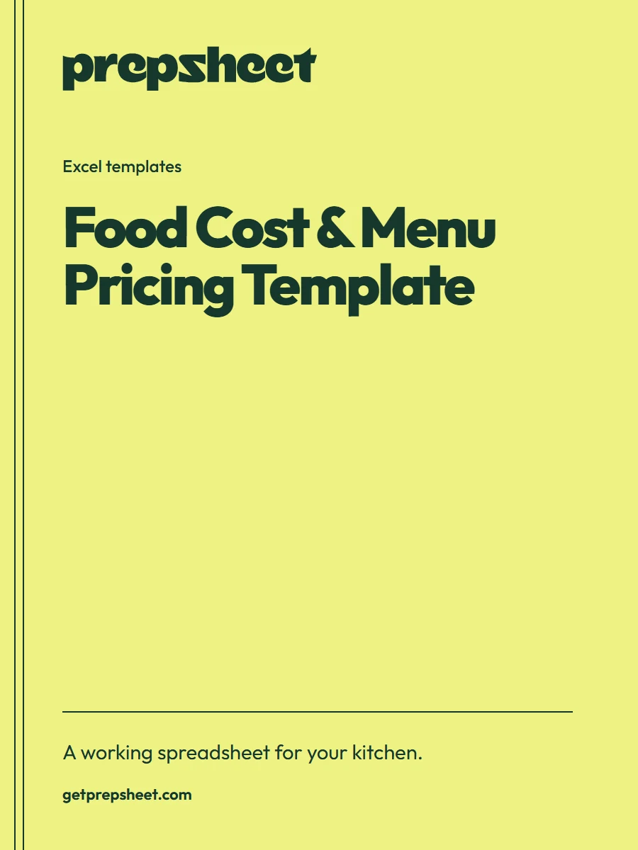 Food Cost & Menu Pricing Template — PrepSheet Excel template