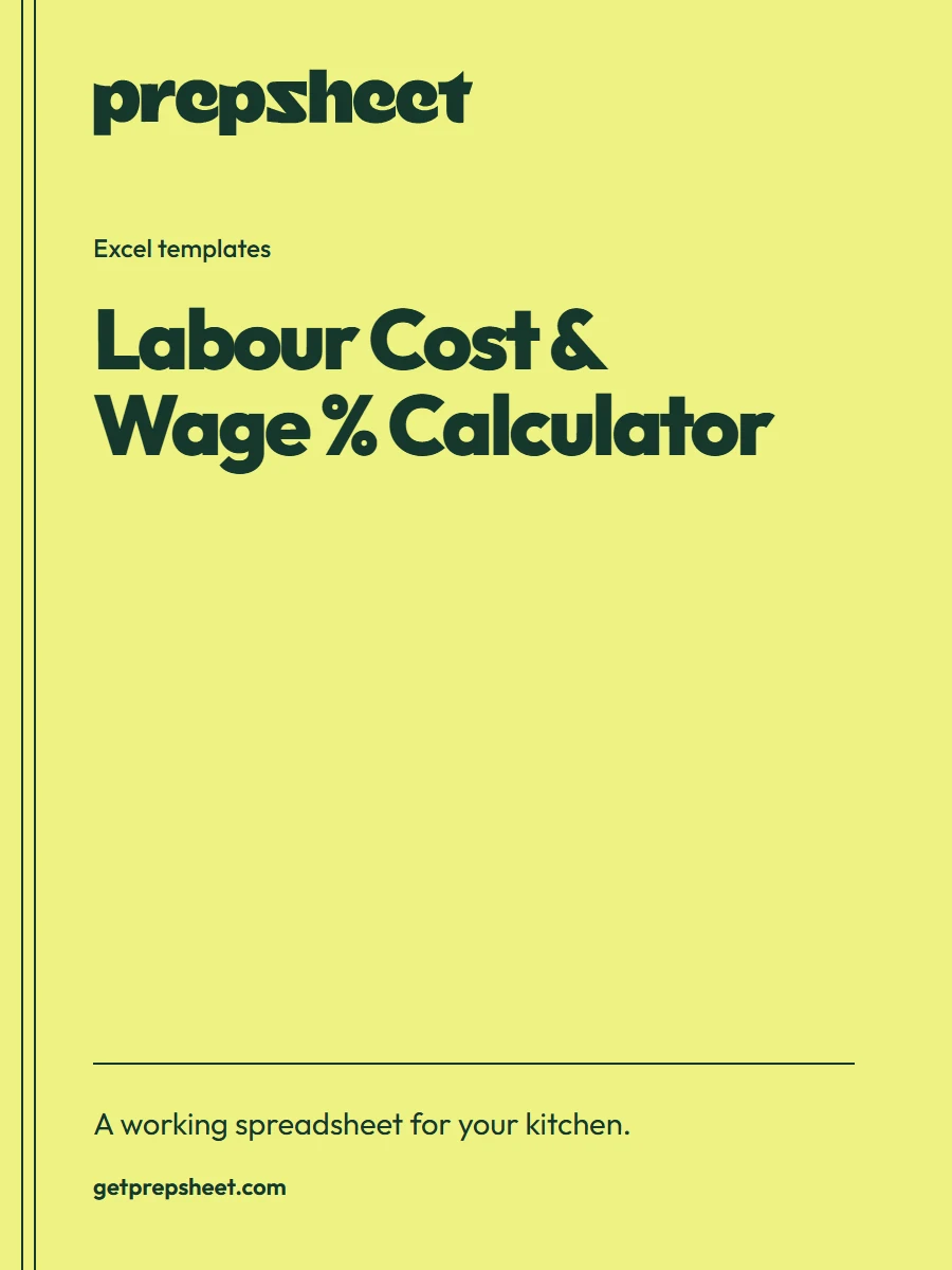 Labour Cost & Wage % Calculator — PrepSheet Excel template