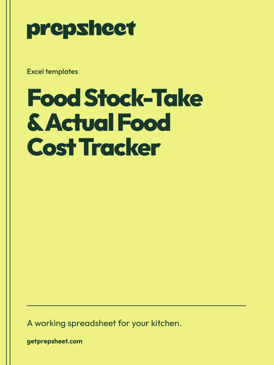 Food Stock-Take & Actual Food Cost Tracker — PrepSheet Excel template