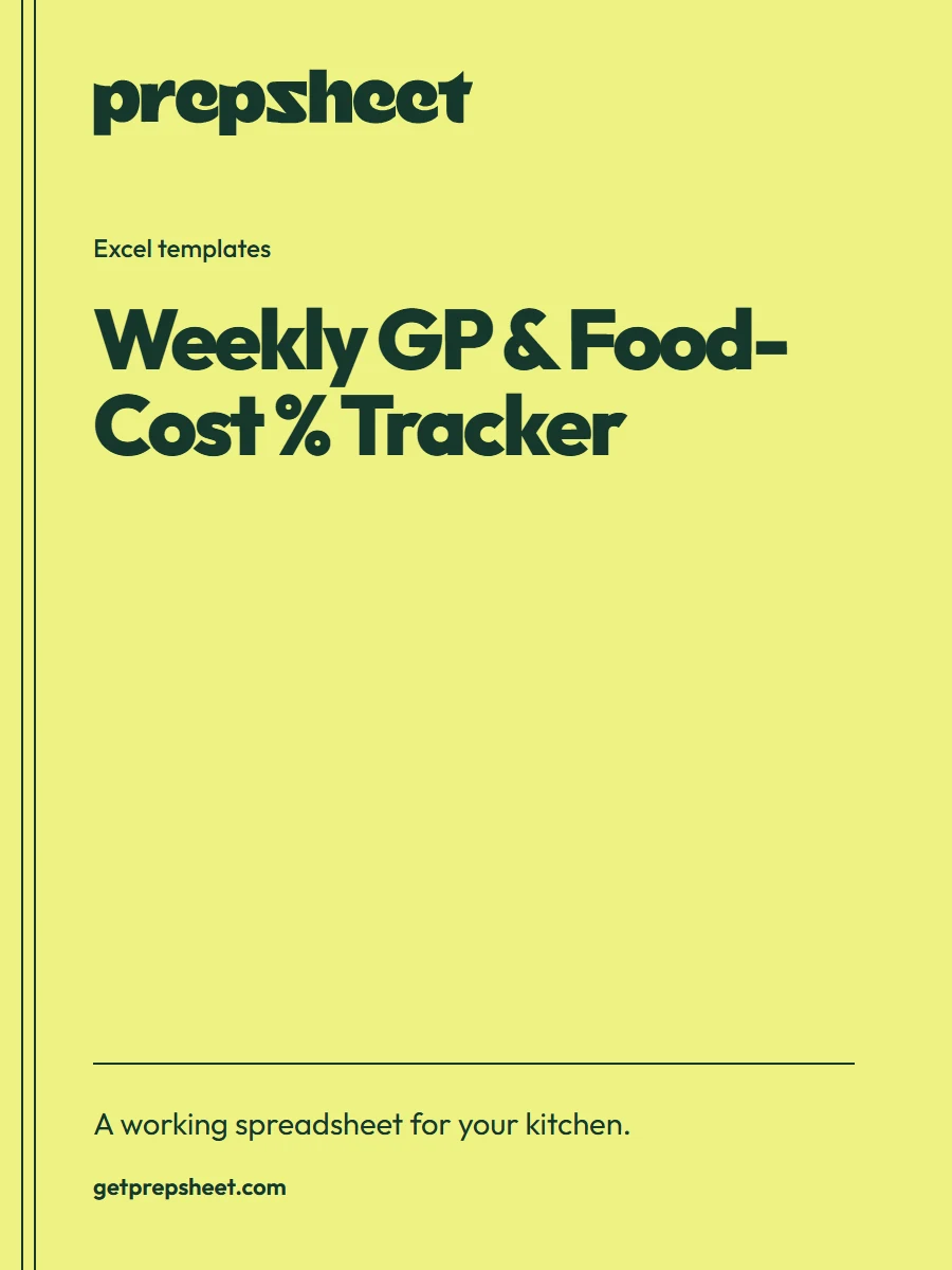 Weekly GP & Food-Cost % Tracker — PrepSheet Excel template